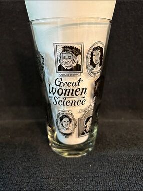 Cognitive Surplus Great Women of Science Illustrated Pint Glass - Black on Clear